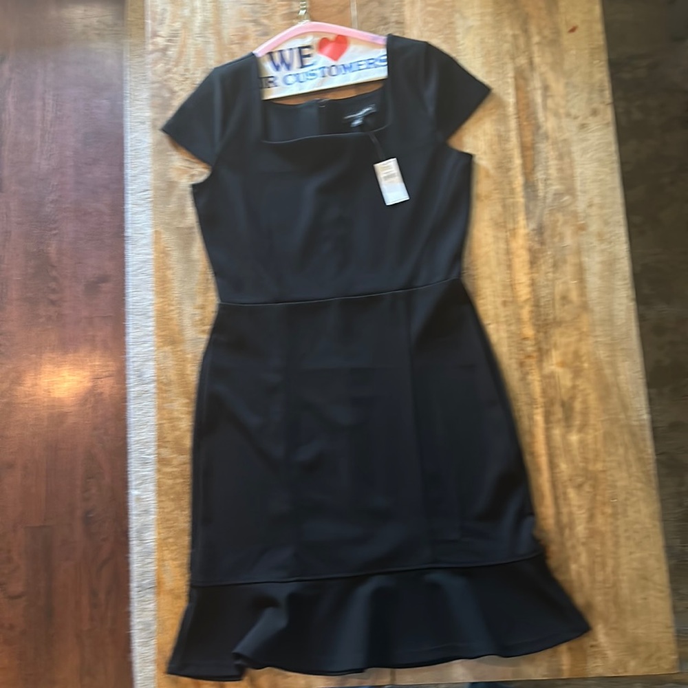 Black square neck banana republic black dress with tags